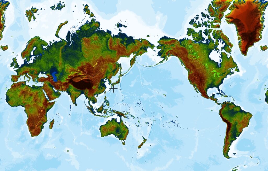 世界の標高地図と紫外線の強さ　エポカル　株式会社ピーカブー
